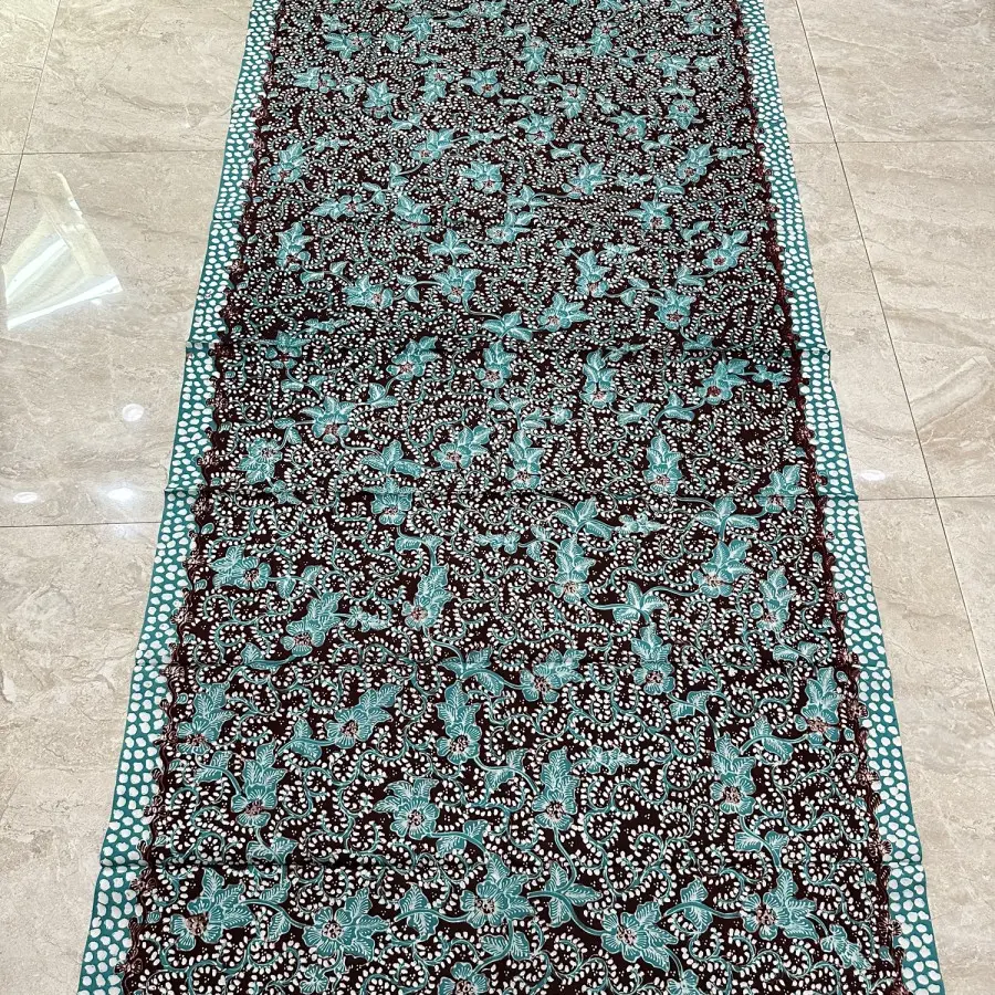 batik tulis lasem latoh coklat tua dan tosca 1.webp