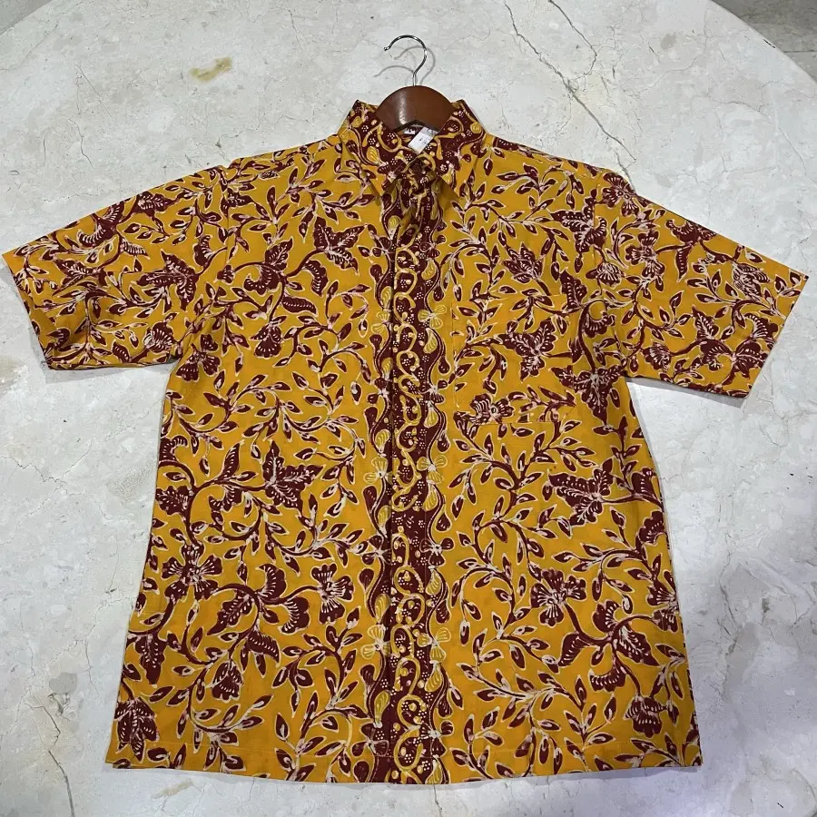 KEMEJA BATIK TULIS BLEDAK KUNING MERAH SIZE S 1.webp
