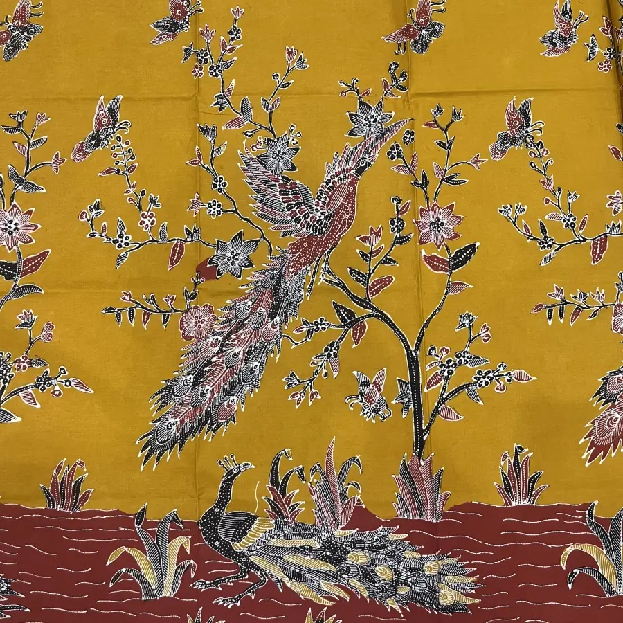 KAIN BATIK TULIS CIREBON KUNING KUNYIT DAN MERAH