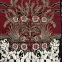 KAIN BATIK TULIS PRADA POLA MERAH PUTIH HITAM GOLD