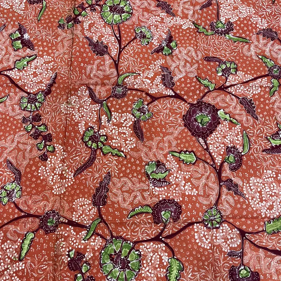 KAIN BATIK TULIS LASEM ORANGE HIJAU
