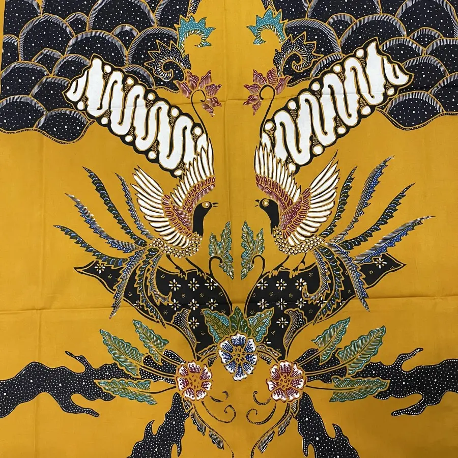 KAIN BATIK TULIS POLA KEMEJA MOTIF BURUNG KUNING