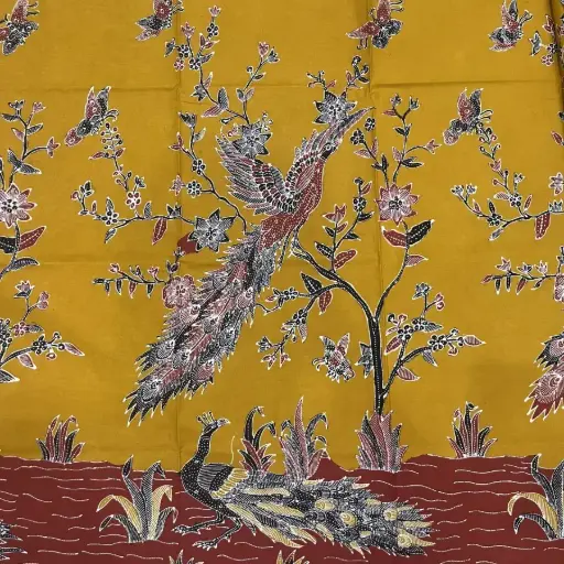 KAIN BATIK TULIS CIREBON KUNING KUNYIT DAN MERAH
