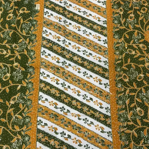 KAIN BATIK TULIS LASEM MOTIF SARUNG HIJAU KUNING PUTIH CANTIK