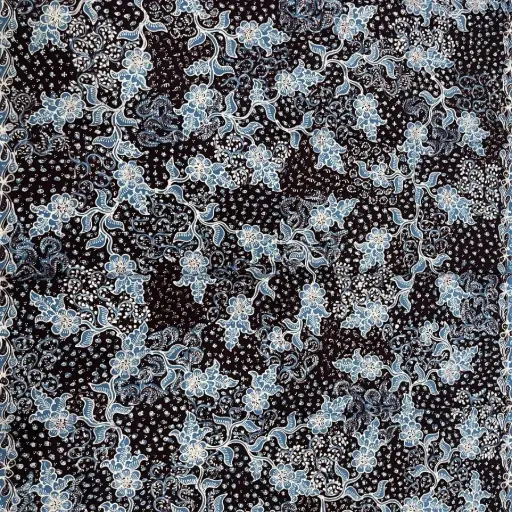 KAIN BATIK TULIS LASEM HITAM BIRU TOSCA ELEGANT CANTIK