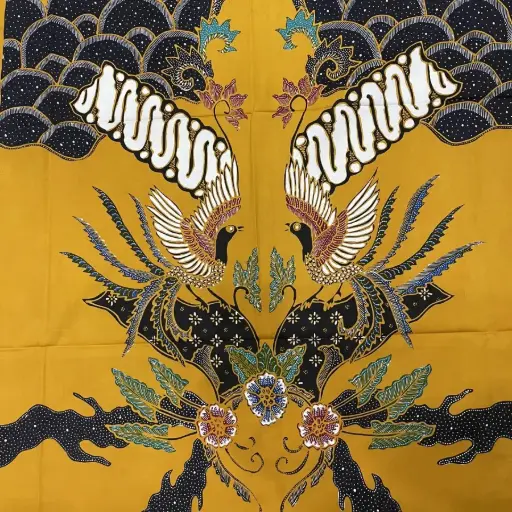 KAIN BATIK TULIS POLA KEMEJA MOTIF BURUNG KUNING
