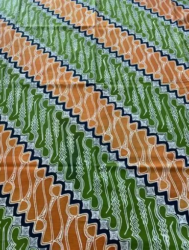 KAIN BATIK TULIS PARANG MODERN ORANGE HIJAU