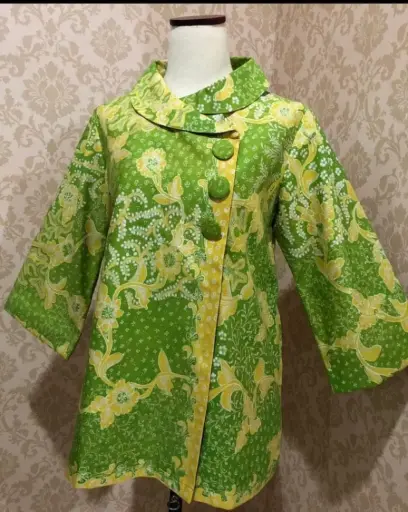 BLOUSE BATIK TULIS LASEM KUNING HIJAU
