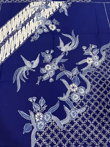 KAIN BATIK TULIS POLA KEMEJA BIRU PUTIH PRIMIS