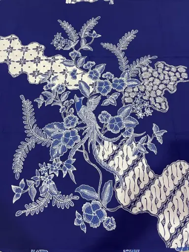 KAIN BATIK TULIS POLA KEMEJA PRIA PUTIH BIRU