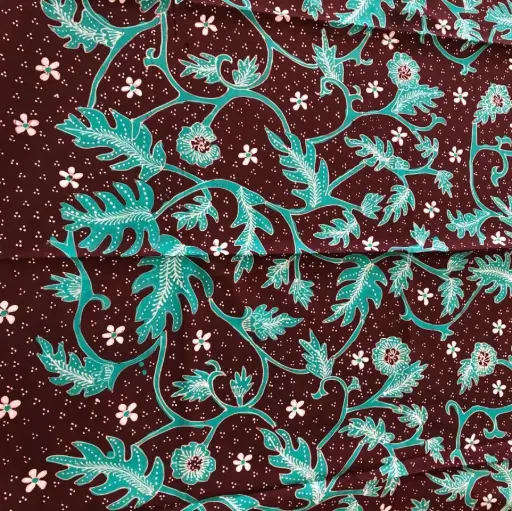 KAIN BATIK TULIS LASEM WARNA COKLAT TANAH DAN HIJAU CERAH
